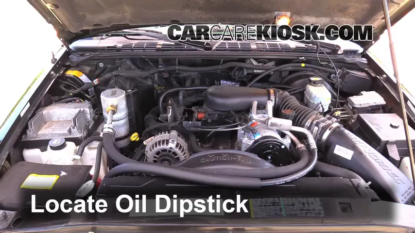2002 Chevrolet S10 LS 4.3L V6 Crew Cab Pickup (4 Door) Aceite Controlar nivel de aceite